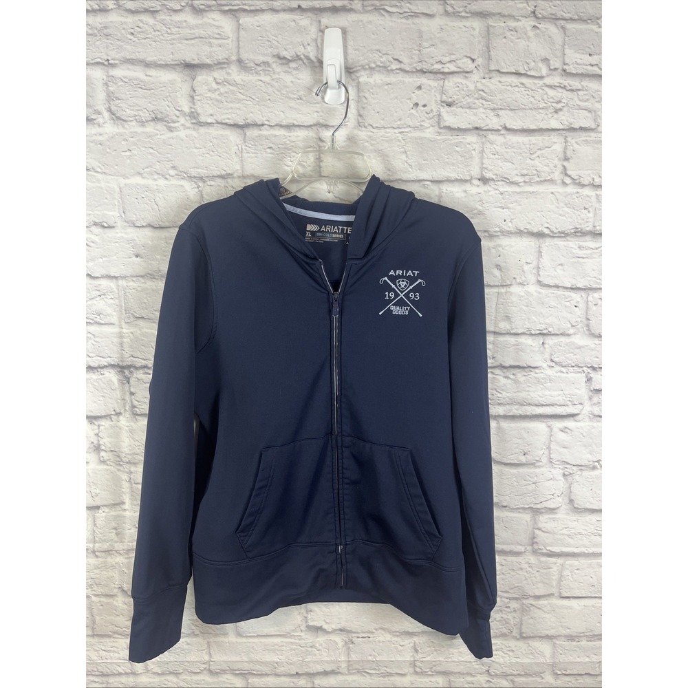 Ariat Tek Women'sCold Series Full Zip Navy Gorpcore Equestrian Western Hoodie XL
